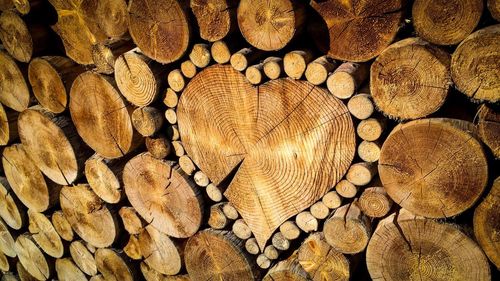 Full frame shot of logs
