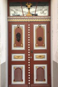 Closed door of building