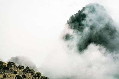 View of mountain against cloudy sky