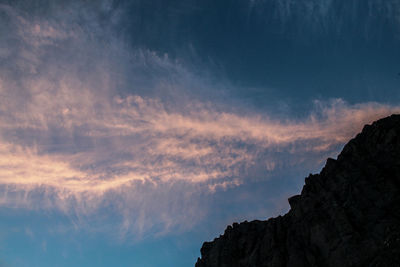 Low angle view of sky at sunset