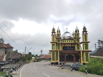 View of buildings against cloudy sky