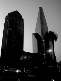 Low angle view of modern buildings against sky