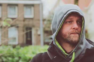 Close-up portrait of young man outdoors