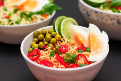 Close-up of food in bowl on table