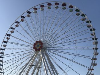 Low angle view of ferris wheel against clear sky