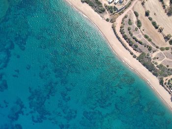 High angle view of turquoise sea