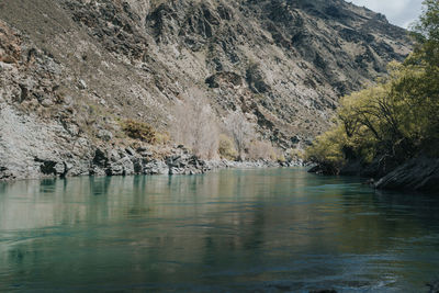 Scenic view of lake against mountain