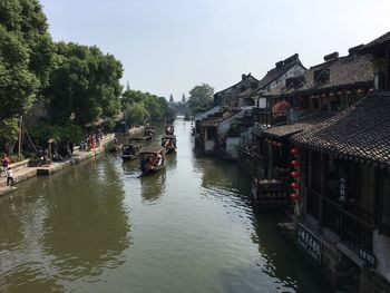 View of canal along buildings