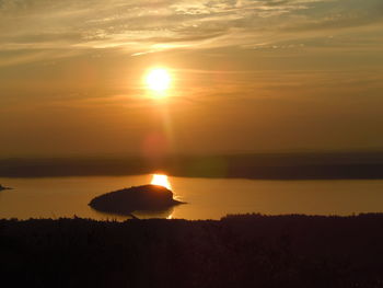 Scenic view of sunset over river