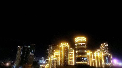 Low angle view of illuminated building