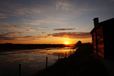 Scenic view of sunset over sea