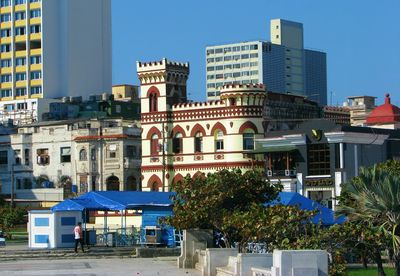 Buildings against blue sky