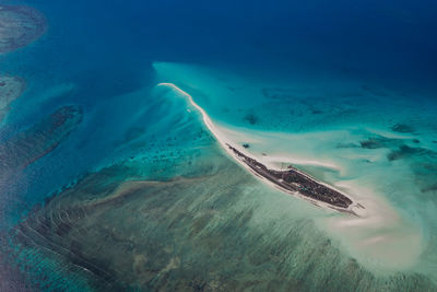 Aerial view of island in ocean