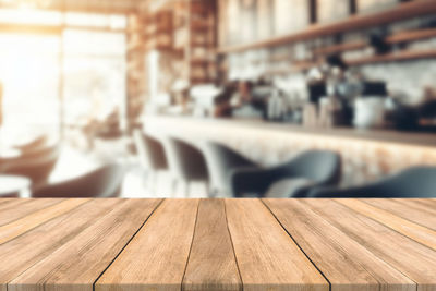 Close-up of wooden table