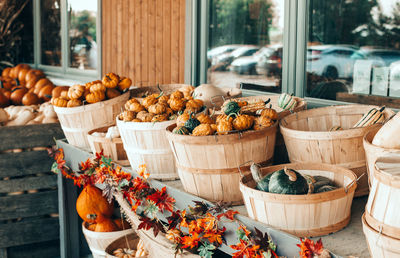 Vegetables for sale at market stall