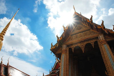 Low angle view of traditional building against sky