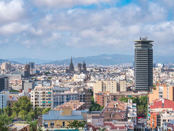 Aerial view of buildings in city