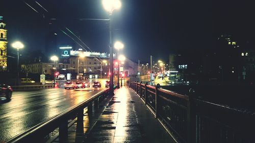 Illuminated city at night