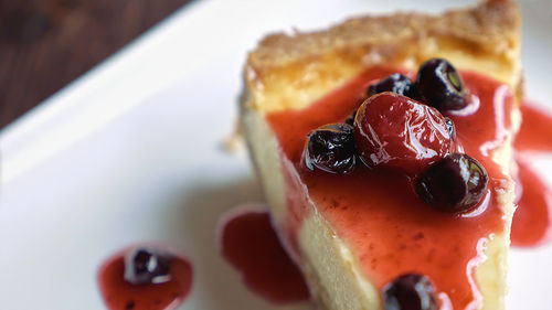 Close-up of cake in plate