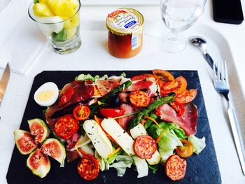 Close-up of food served in plate