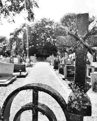 Cemetery against sky