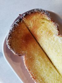 High angle view of cake on plate