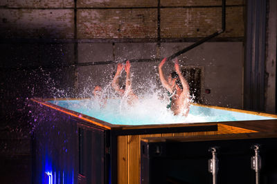 People having fun in a hot tub