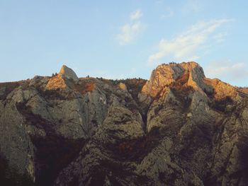 Rock formations against sky