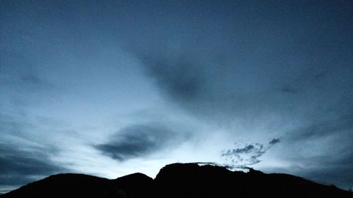 Silhouette mountain against sky