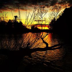 Sunset over lake