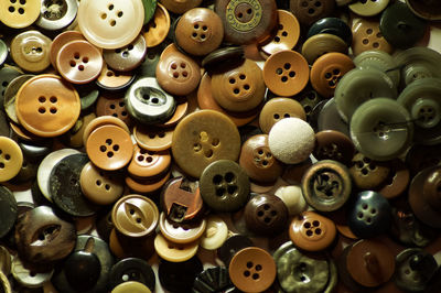 Full frame shot of various buttons