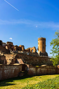 View of old ruins against clear sky