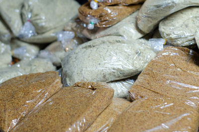 Full frame shot of pebbles for sale at market