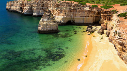 High angle view of beach