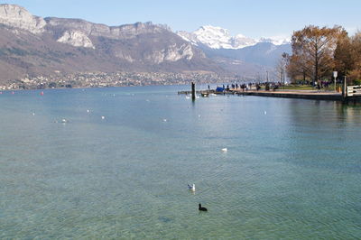 View of sailboat in lake