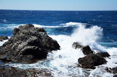 Rock formations in sea