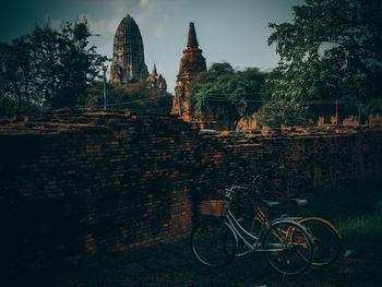 Bicycles parked outside building