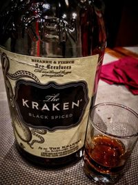 Close-up of wine glass on table