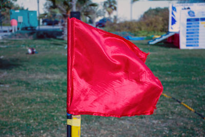 Close-up of red flag