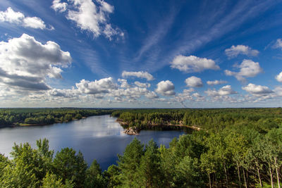 High angle view of calm lake