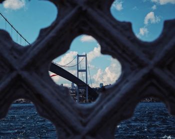 View of bridge against cloudy sky