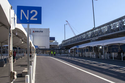 View of railroad station platform against sky