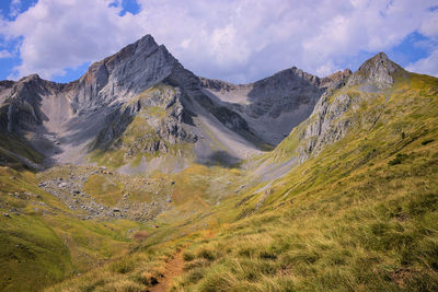 Scenic view of mountains against sky