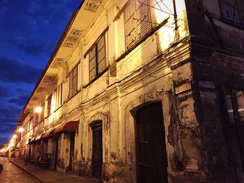 Low angle view of building at night