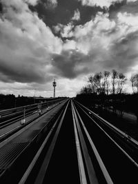 Railroad tracks against sky