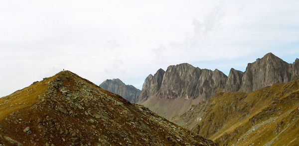 Panoramic view of mountains against sky