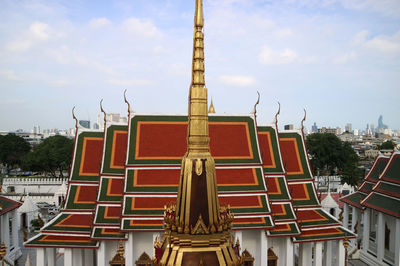 Low angle view of traditional building against sky