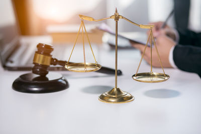 Low section of clock on table