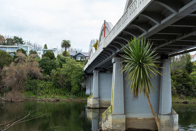 Bridge over river against sky