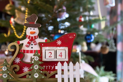 Close-up of christmas decoration